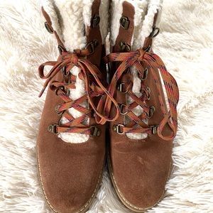 renvy myra faux fur trim suede hiking boots